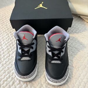 NWT-Jordan Kids Black/Gray/Red Retro Style Sneakers